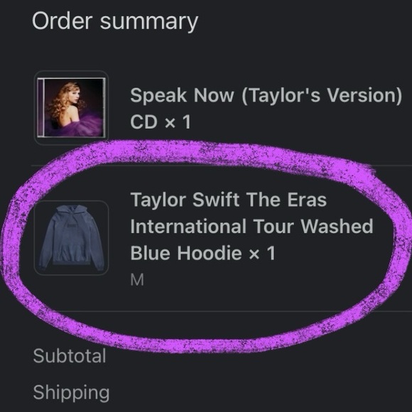 Taylor Swift - The Eras International Tour Washed Blue Hoodie - M - Picture 4 of 6